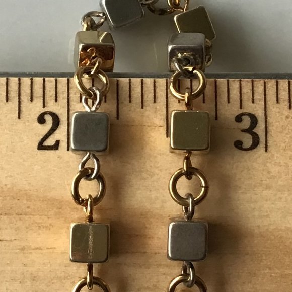Vintage Napier Gold & Silver Tone Cube Bracelet Signed - Picture 7 of 16